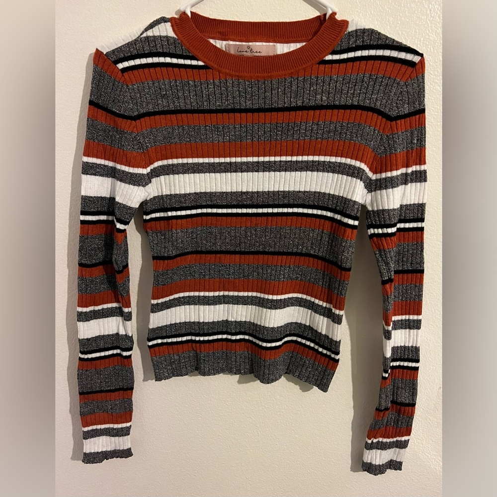 Striped long sleeve top